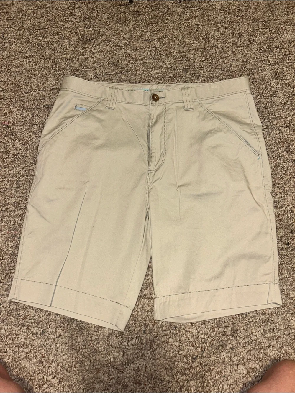 Caribbean Men's Light Khaki Flat-Front Shorts